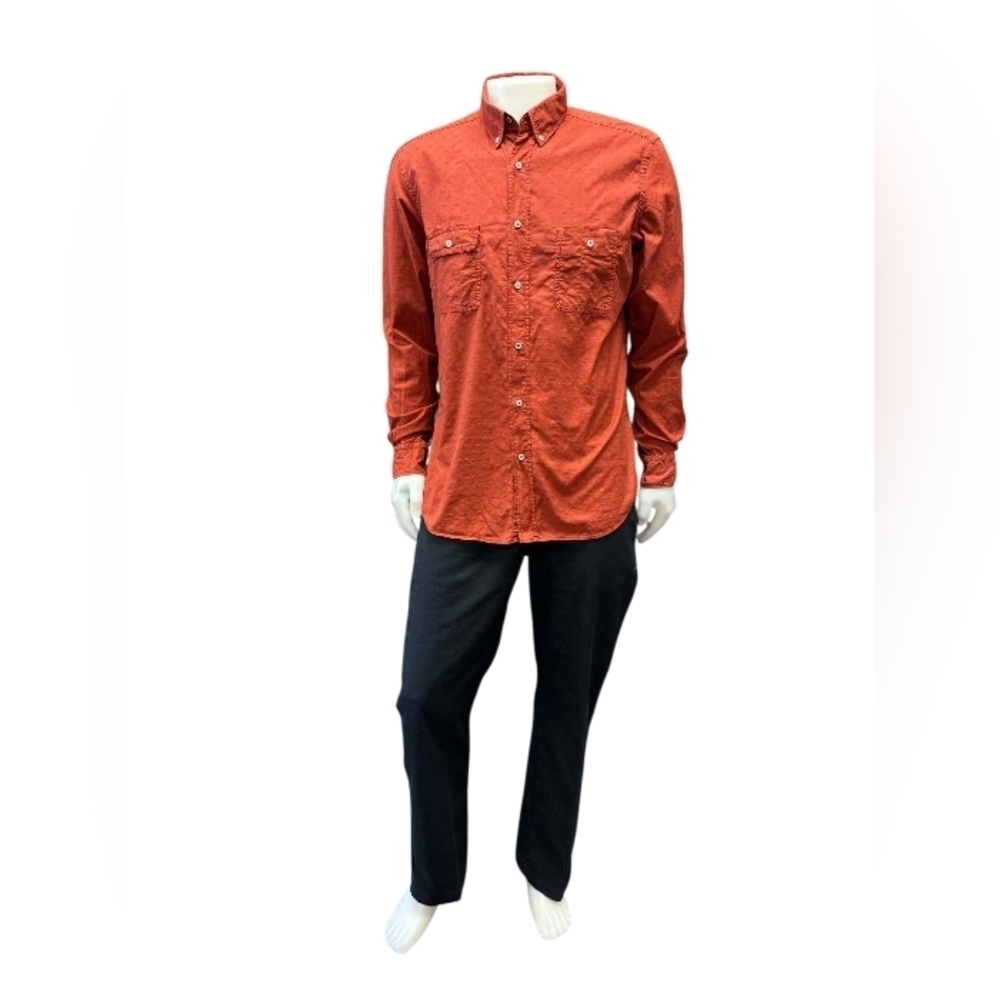 Massimo Dutti Button Down Longsleeve Orange Size XL EUC